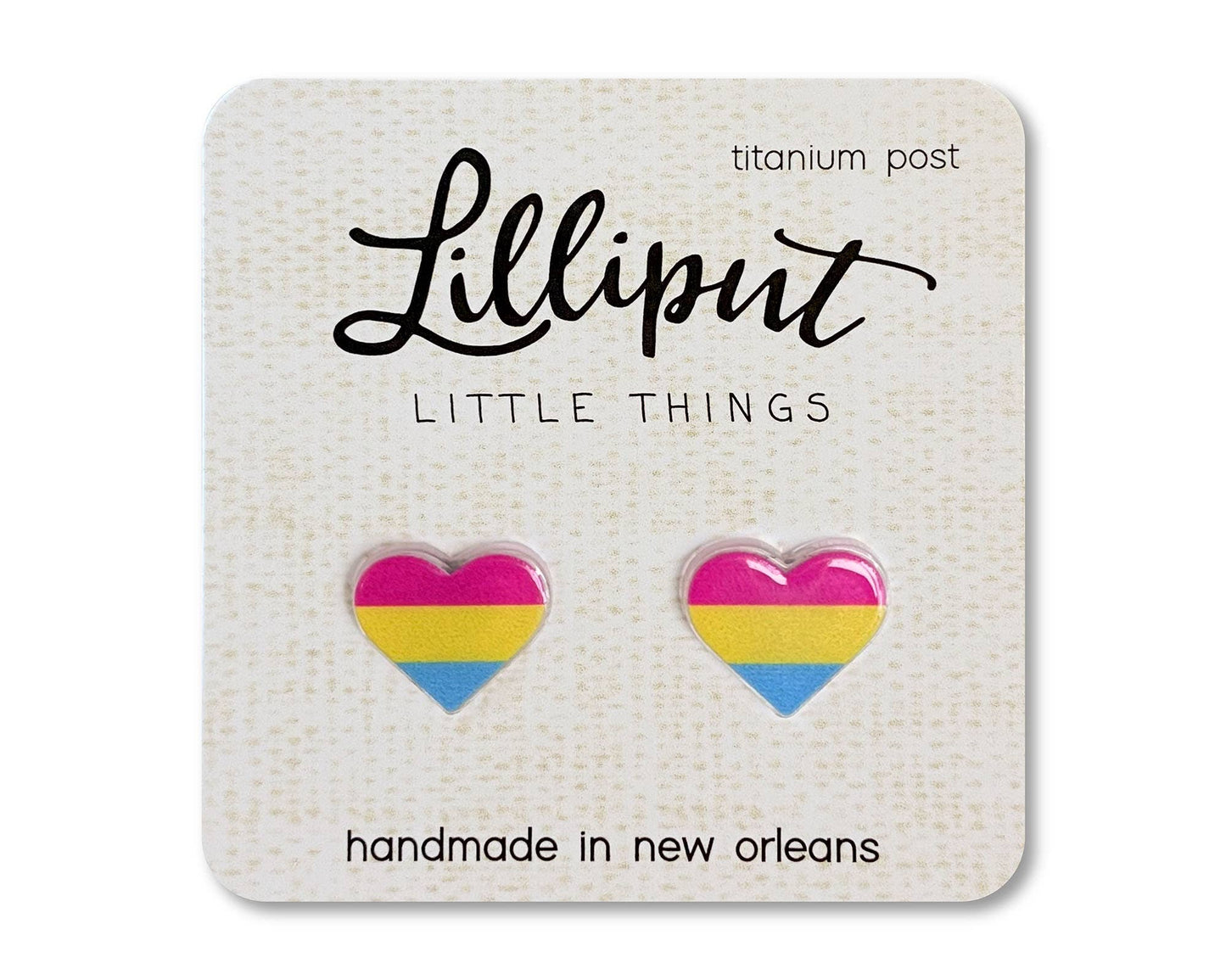 Lilliput Little Things - Pride Earrings // LGBTQ+ Pride Flag Earrings: Rainbow Heart Gay Pride