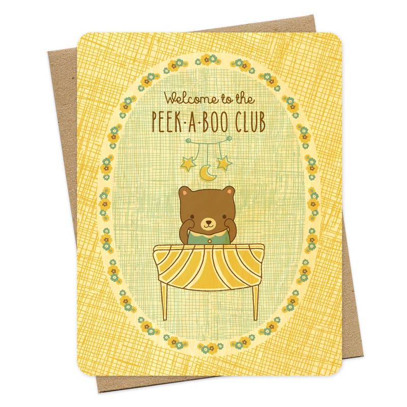 Night Owl Paper Goods - Peek-A-Boo Wood Congratulations Card