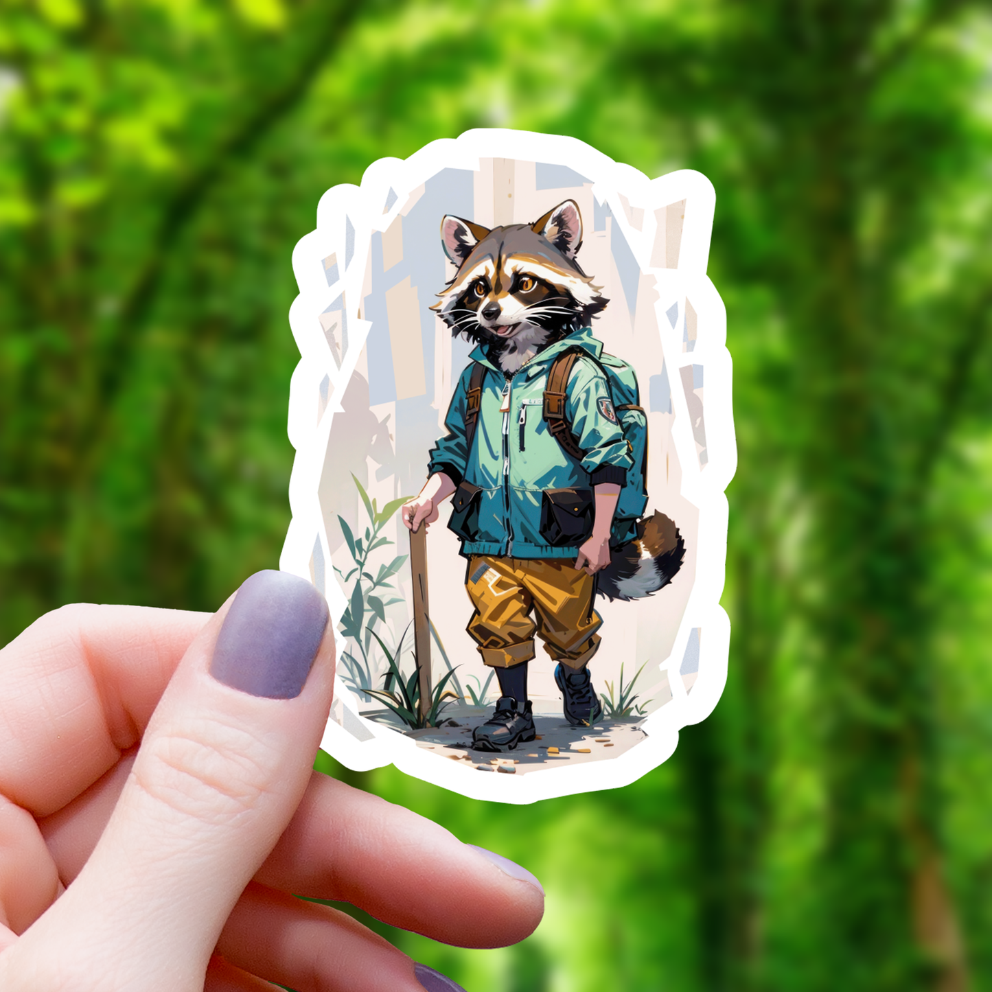 Mimic Gaming Co - Hiking Raccoon Sticker - 3"