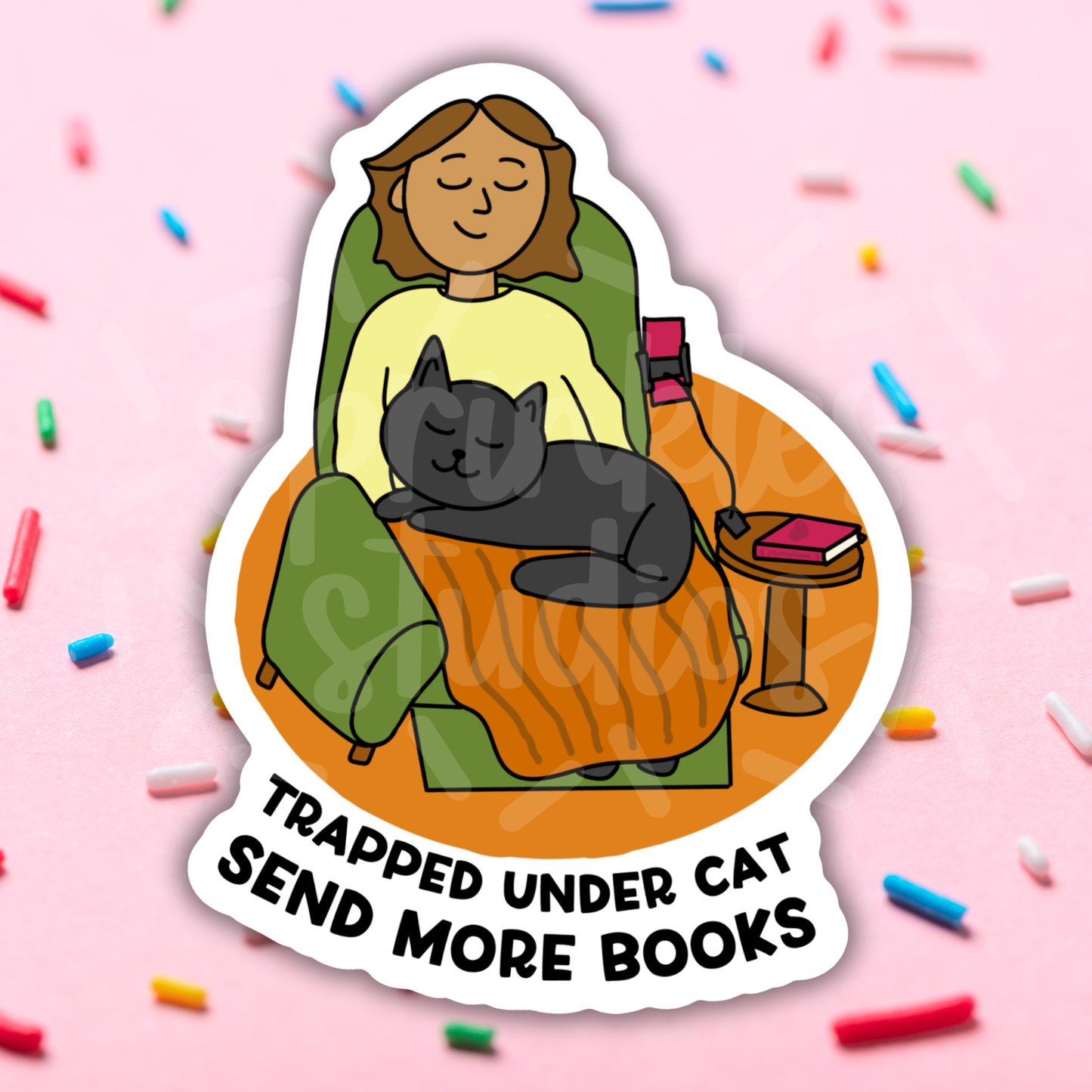 Sprinkles Studios - Trapped Under Cat Vinyl Sticker