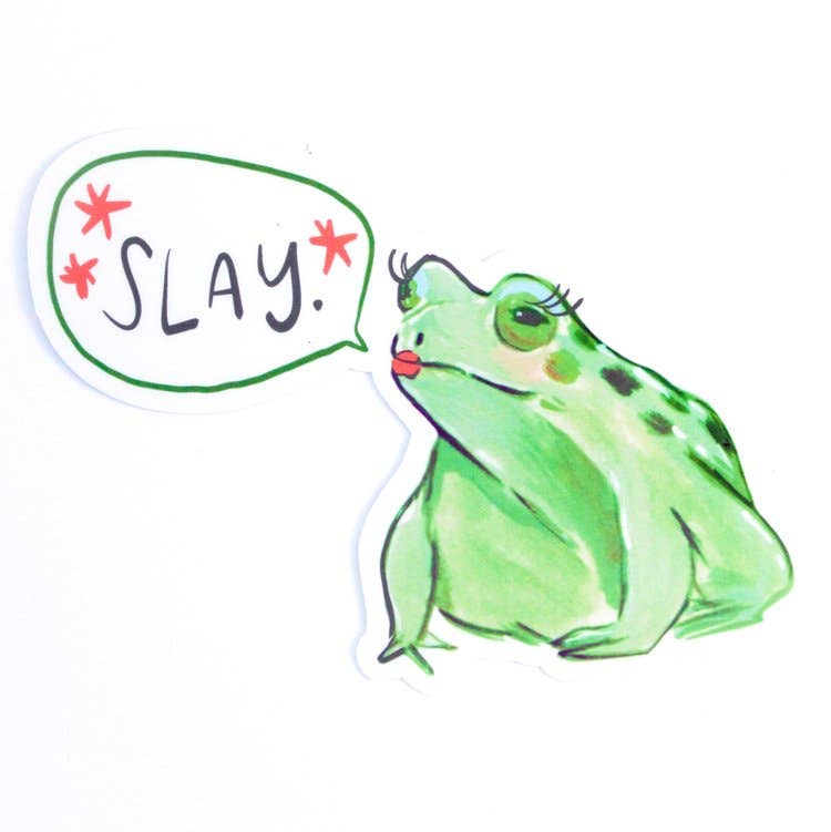 Amy Hartelust Art and Illustration - Slay Frog Vinyl Sticker