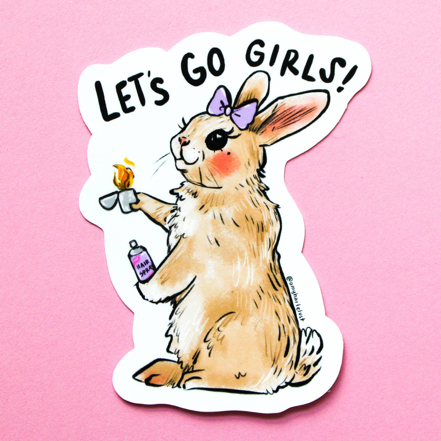 Amy Hartelust Art and Illustration - Let's Go Girls Vinyl Sticker