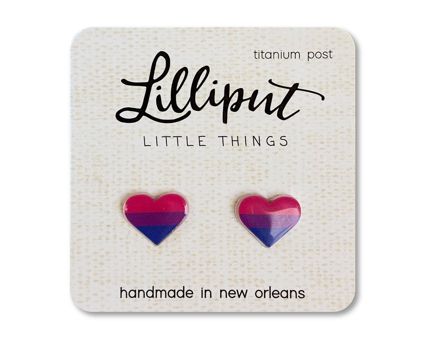 Lilliput Little Things - Pride Earrings // LGBTQ+ Pride Flag Earrings: Rainbow Heart Gay Pride