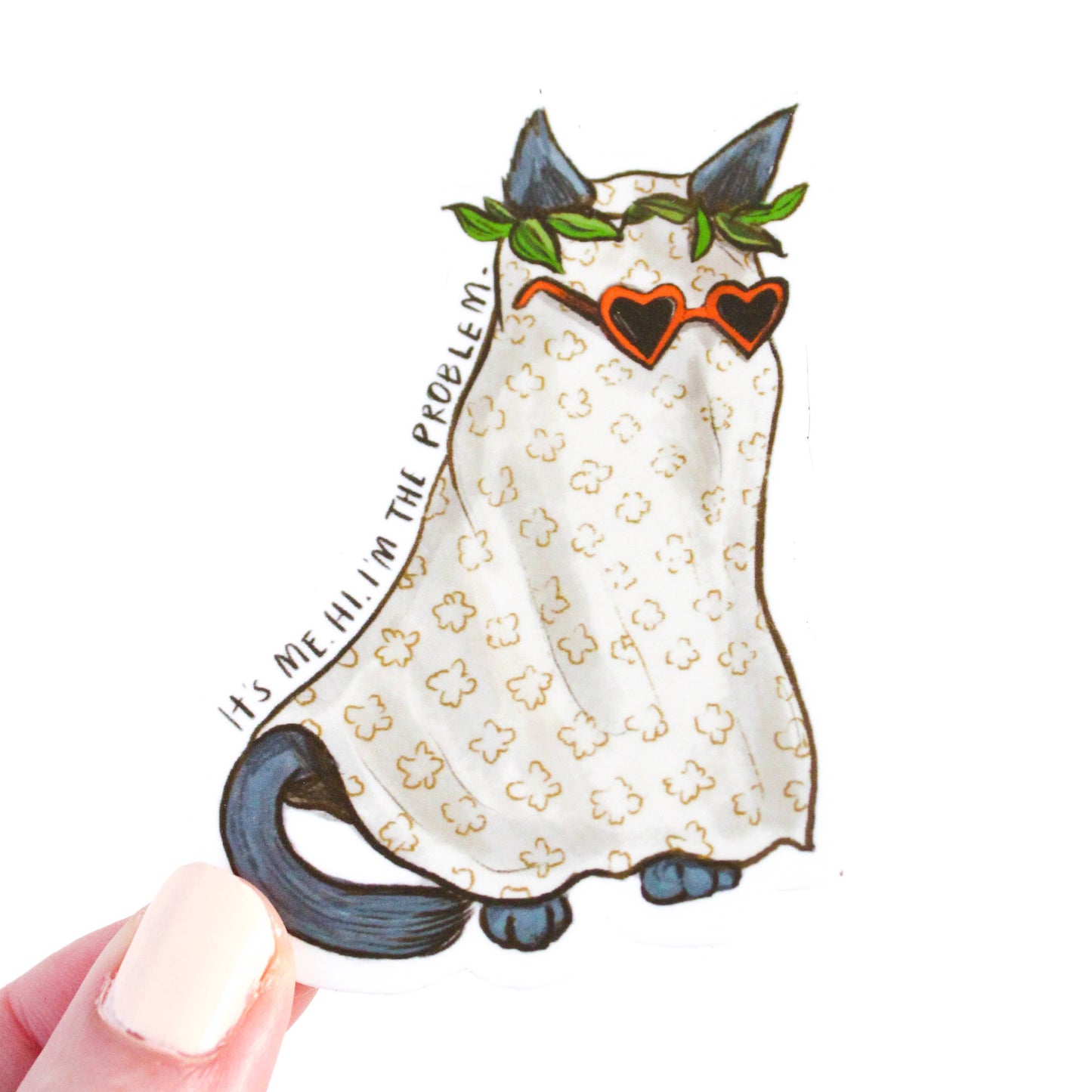 Amy Hartelust Art and Illustration - Ghostie Cat Vinyl Sticker