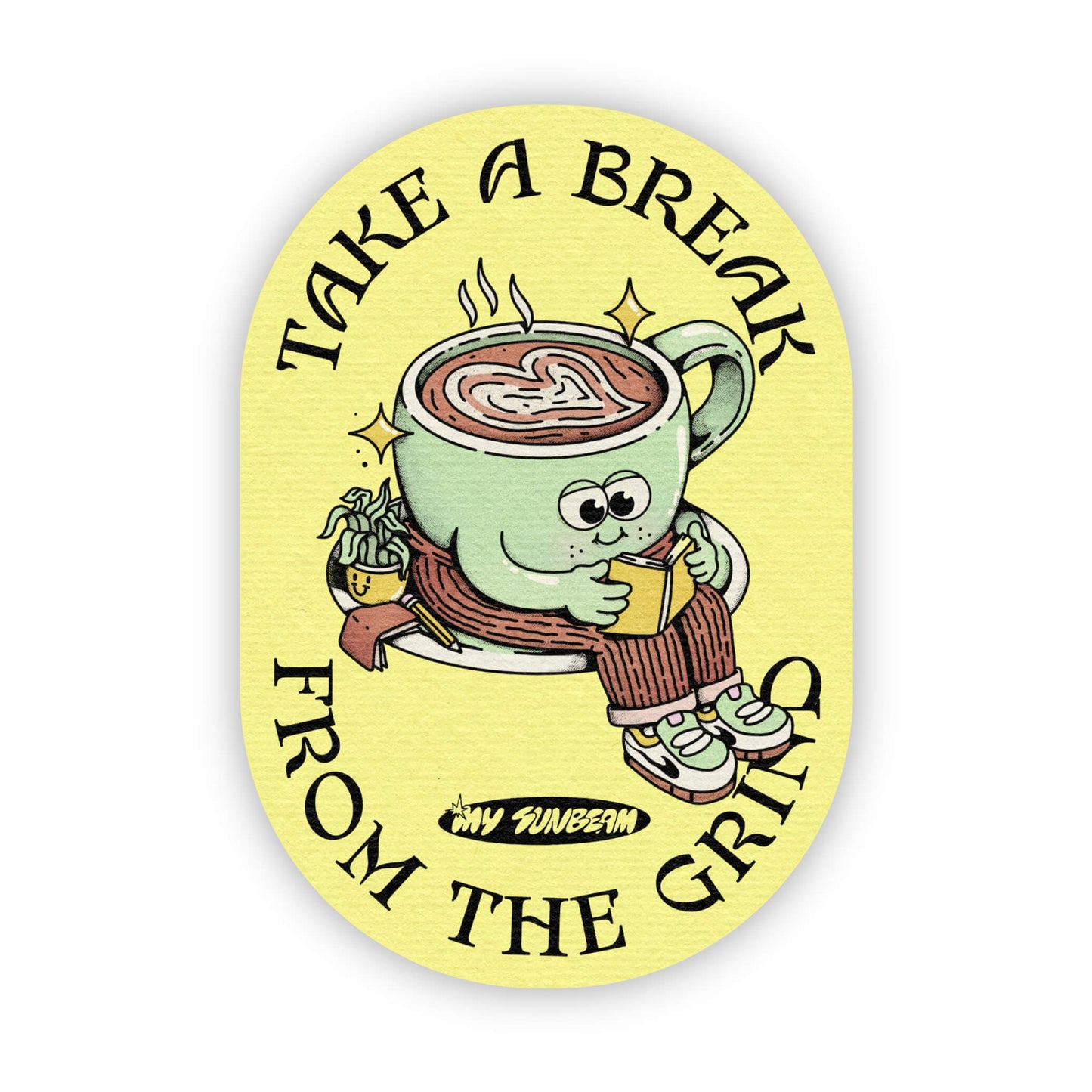 Big Moods - "Take a break from the grind" coffee sticker