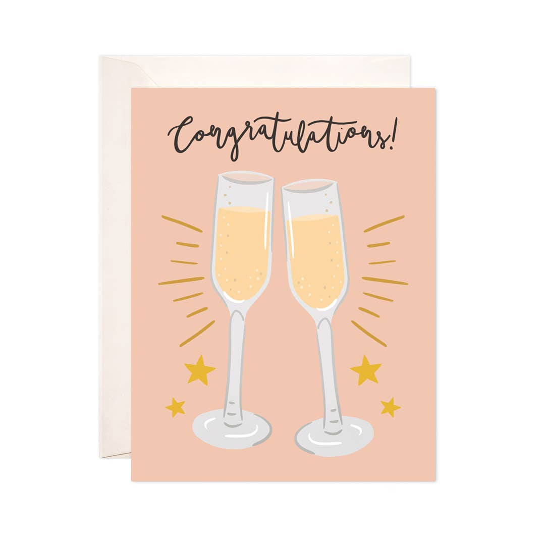 Bloomwolf Studio - Cheers Congrats Greeting Card - Congratulations Card