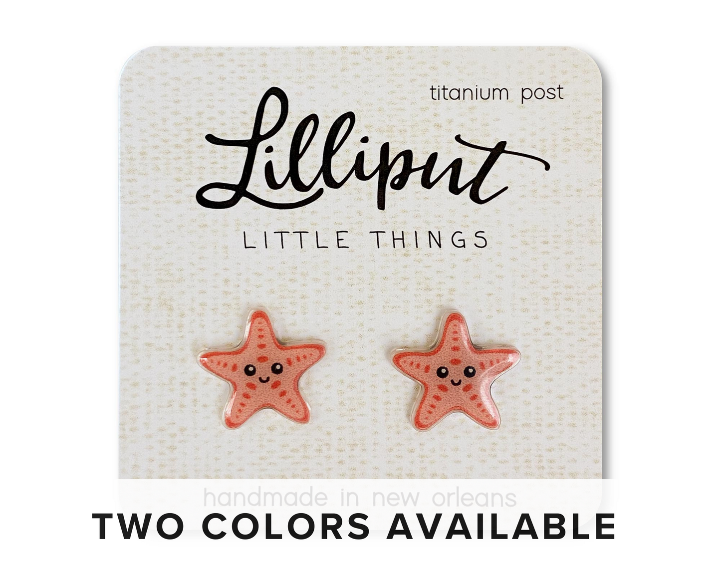 Lilliput Little Things - Starfish Earrings: Coral