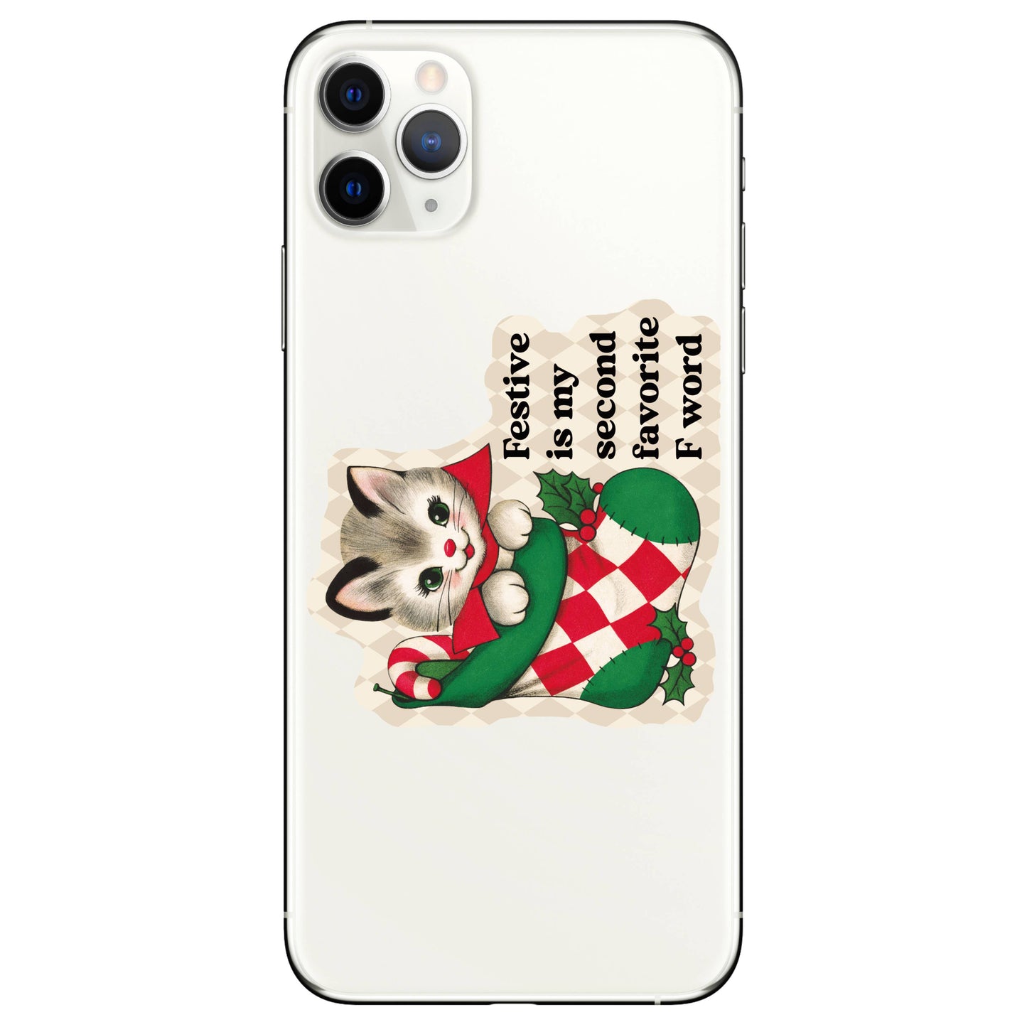 Juju and Moxie - Holiday Christmas Cat Swear High Quality Vinyl Sticker