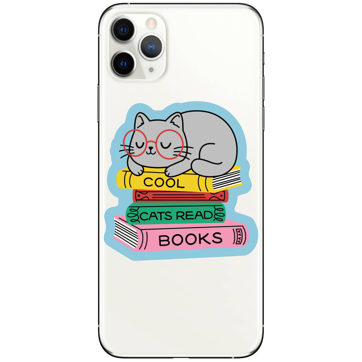 Juju and Moxie - Cute Kitty Cat Read Book Lit High Quality Vinyl Sticker