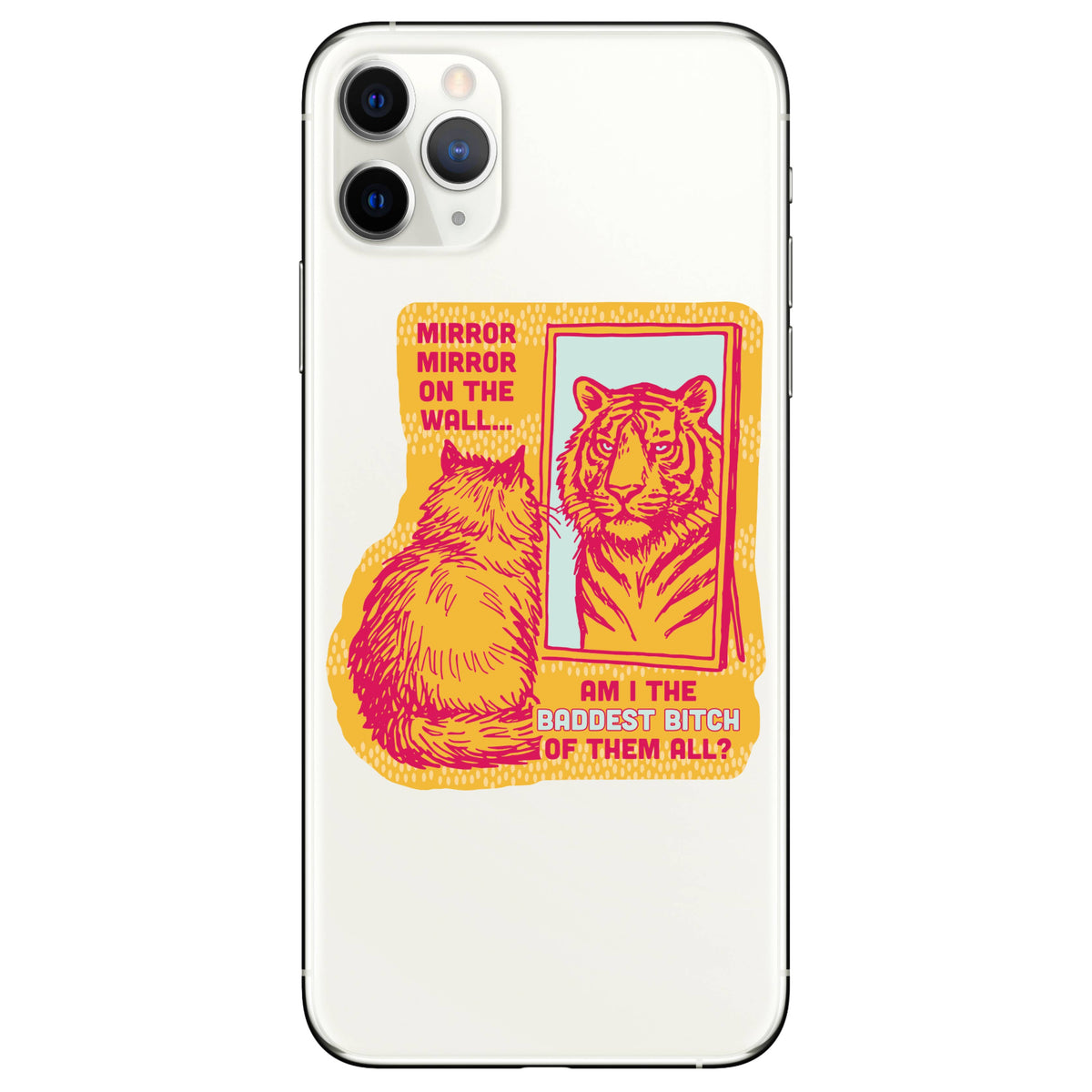 Juju and Moxie - Mirror Mirror Funny Cat Tiger High Quality Vinyl Sticker