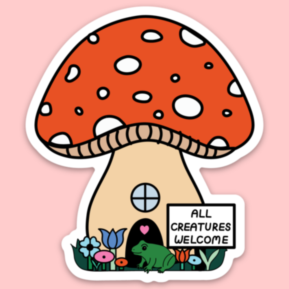 Tender Ghost - All Creatures Welcome Mushroom Sticker