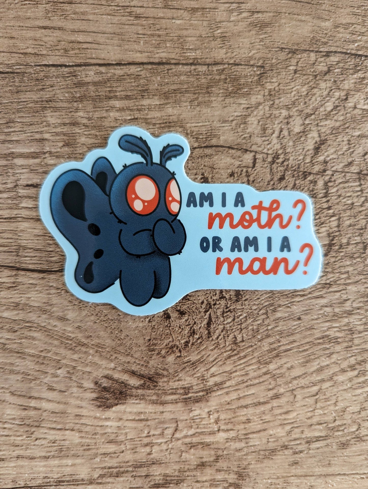 Sadsquatch - Man or Moth? - Cute Cryptid Mothman Spooky Vinyl Sticker