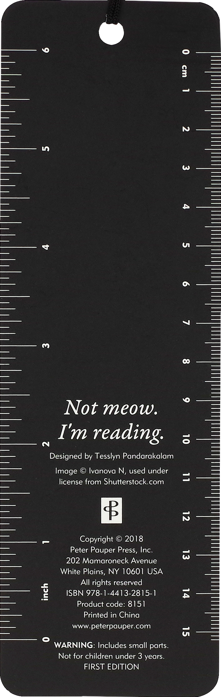 Peter Pauper Press - Not Meow. I'm Reading. Beaded Bookmark
