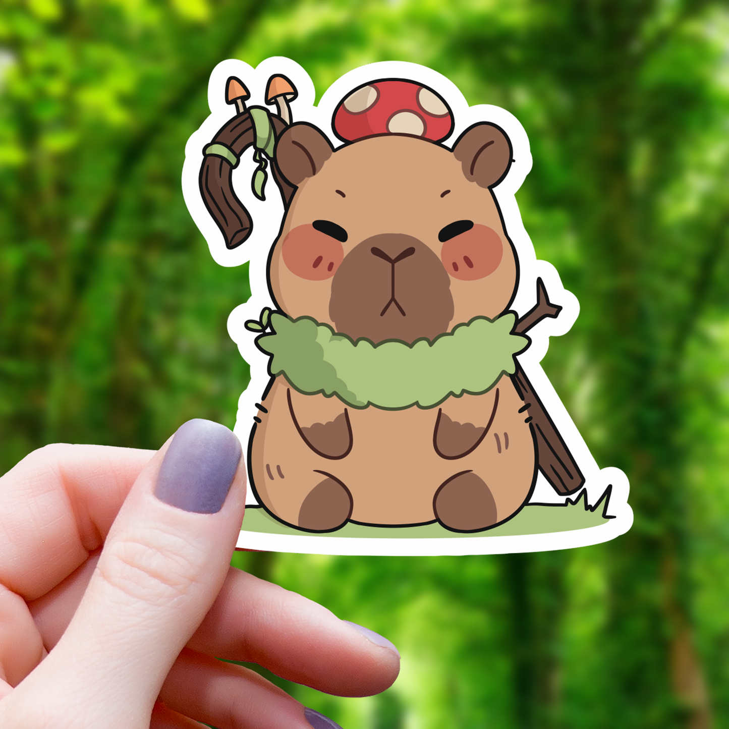 Mimic Gaming Co - Capybara TTRPG Class Druid Sticker- 3"