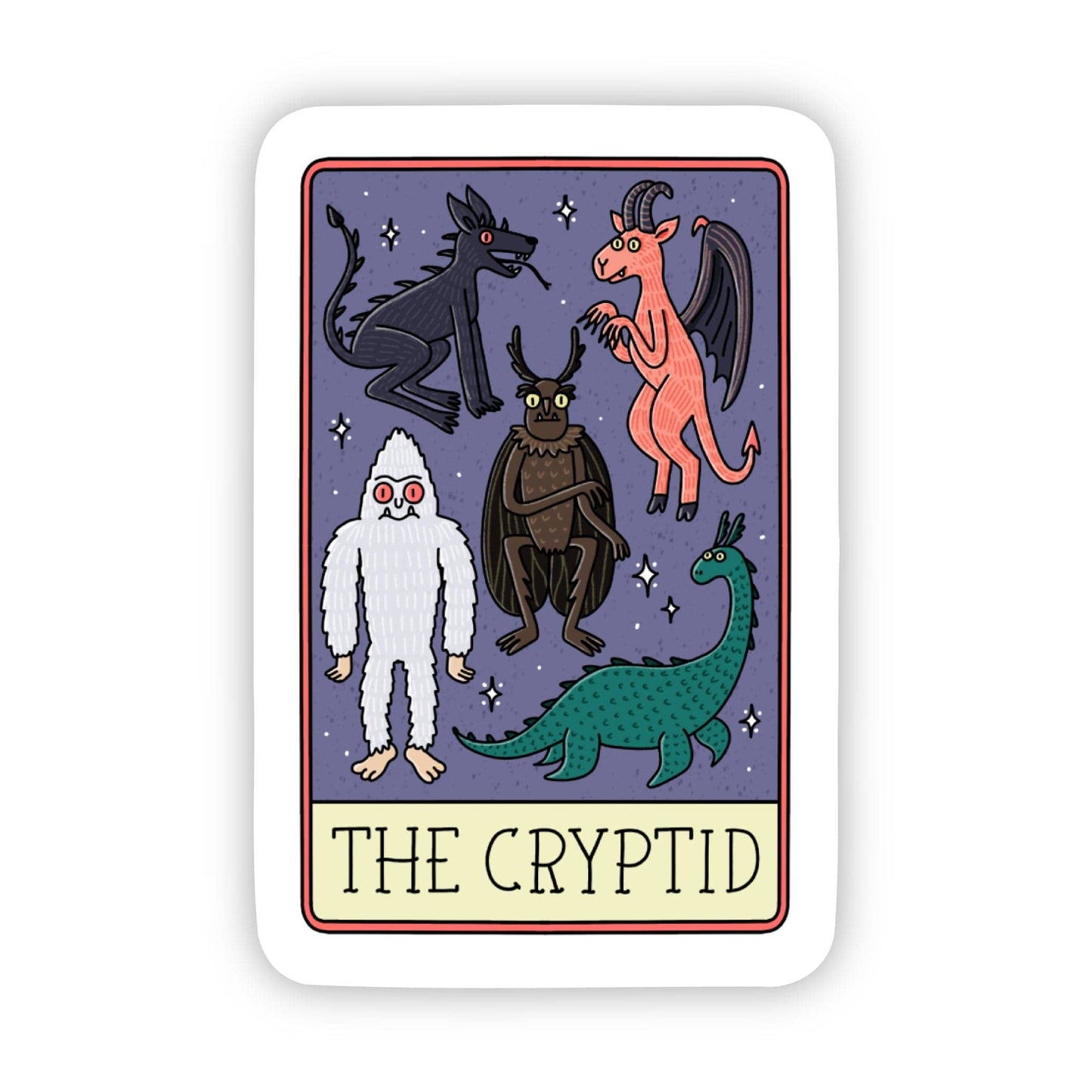 Big Moods - "The Cryptid" Tarot Card Sticker