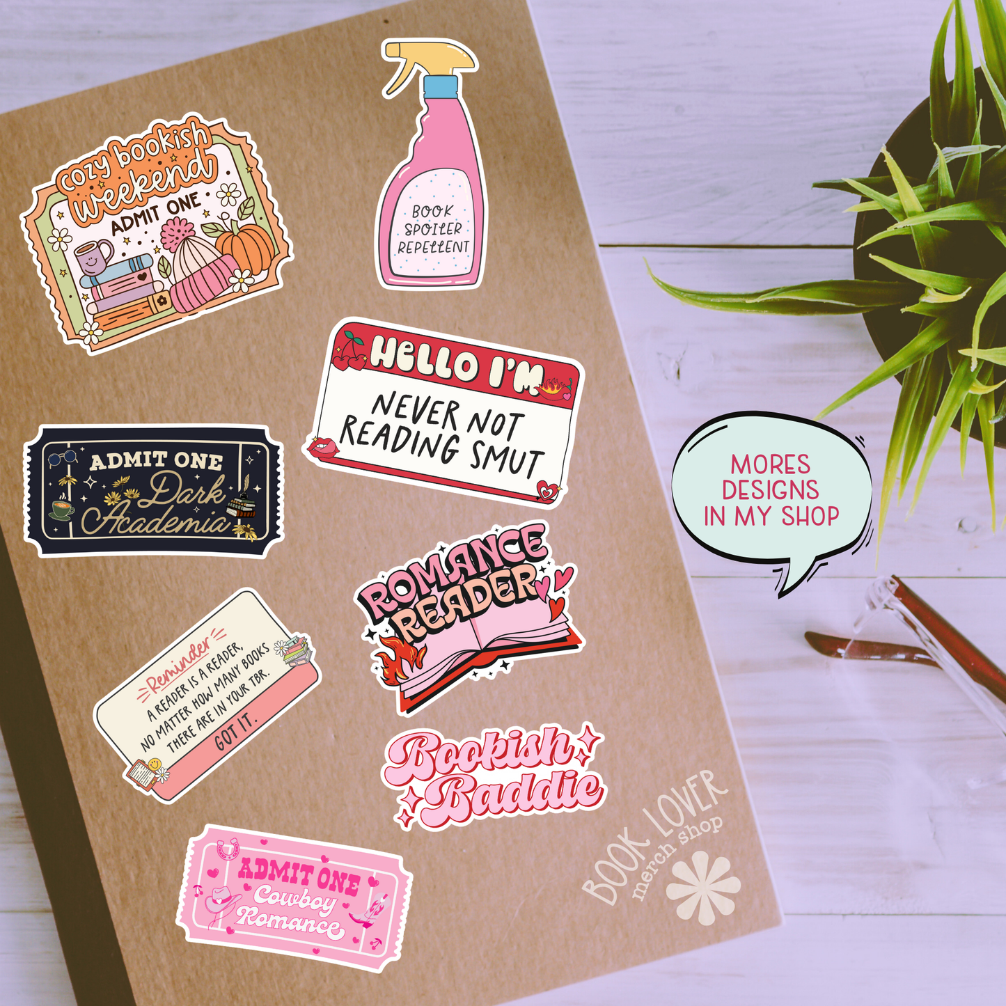 Book Lover Merch Shop - A Book A Day Keeps My Anxiety Away Stickers / Trendy Reading: Matte 3''