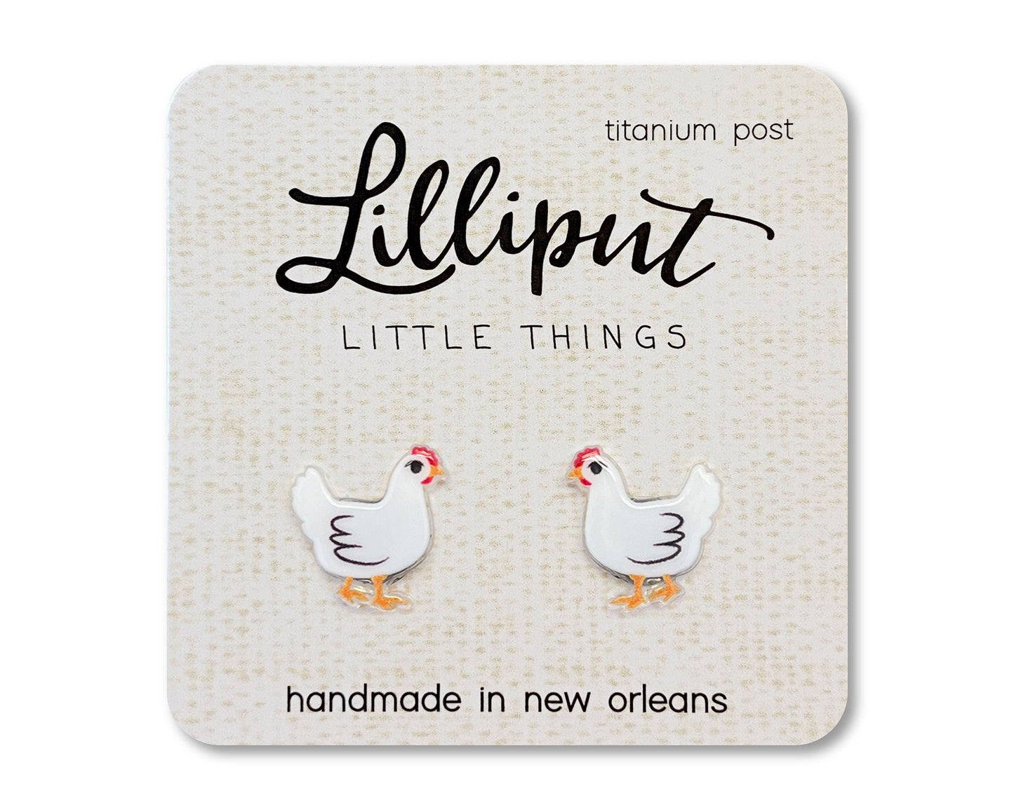 Lilliput Little Things - Chicken Earrings // Funny Gift