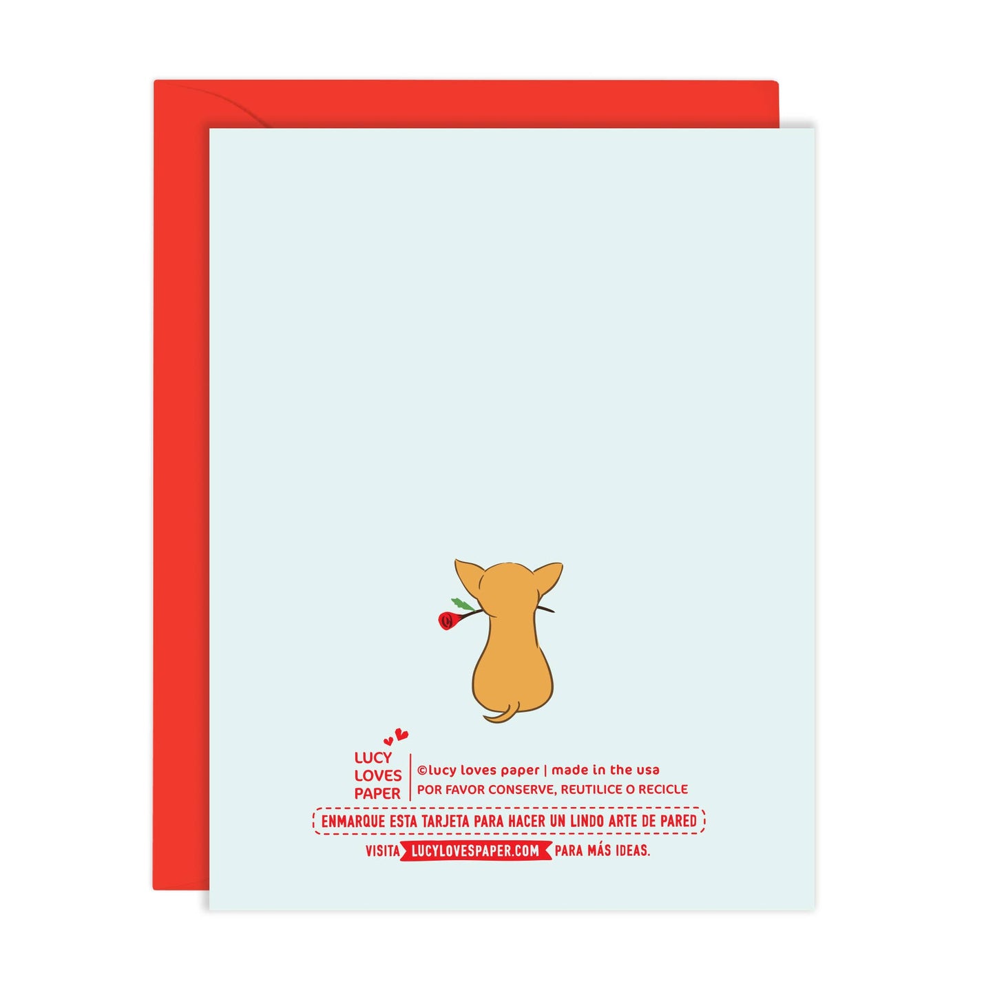 Lucy Loves Paper - Te Adoro Chihuahua Dog | Love Card in Spanish (A2)