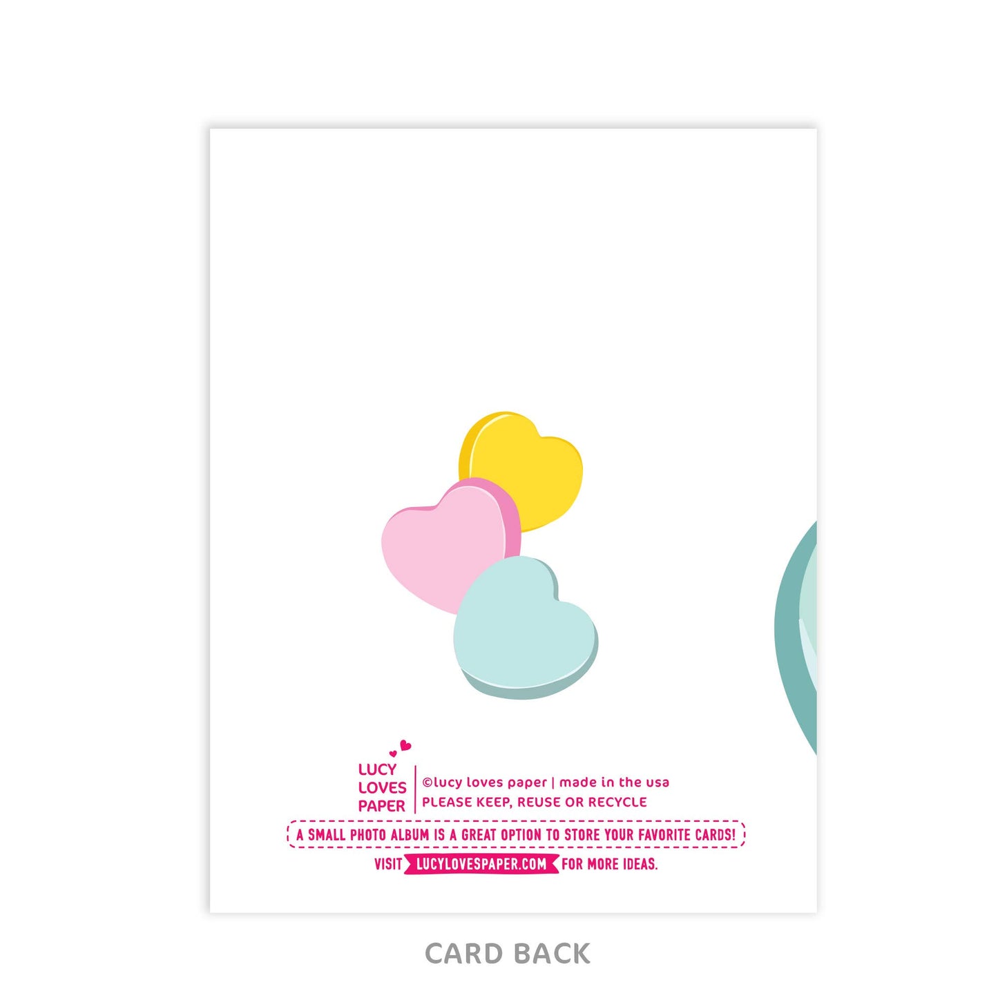 Lucy Loves Paper - Love You Heart Candy | Valentine's Day Candy Card (A2)