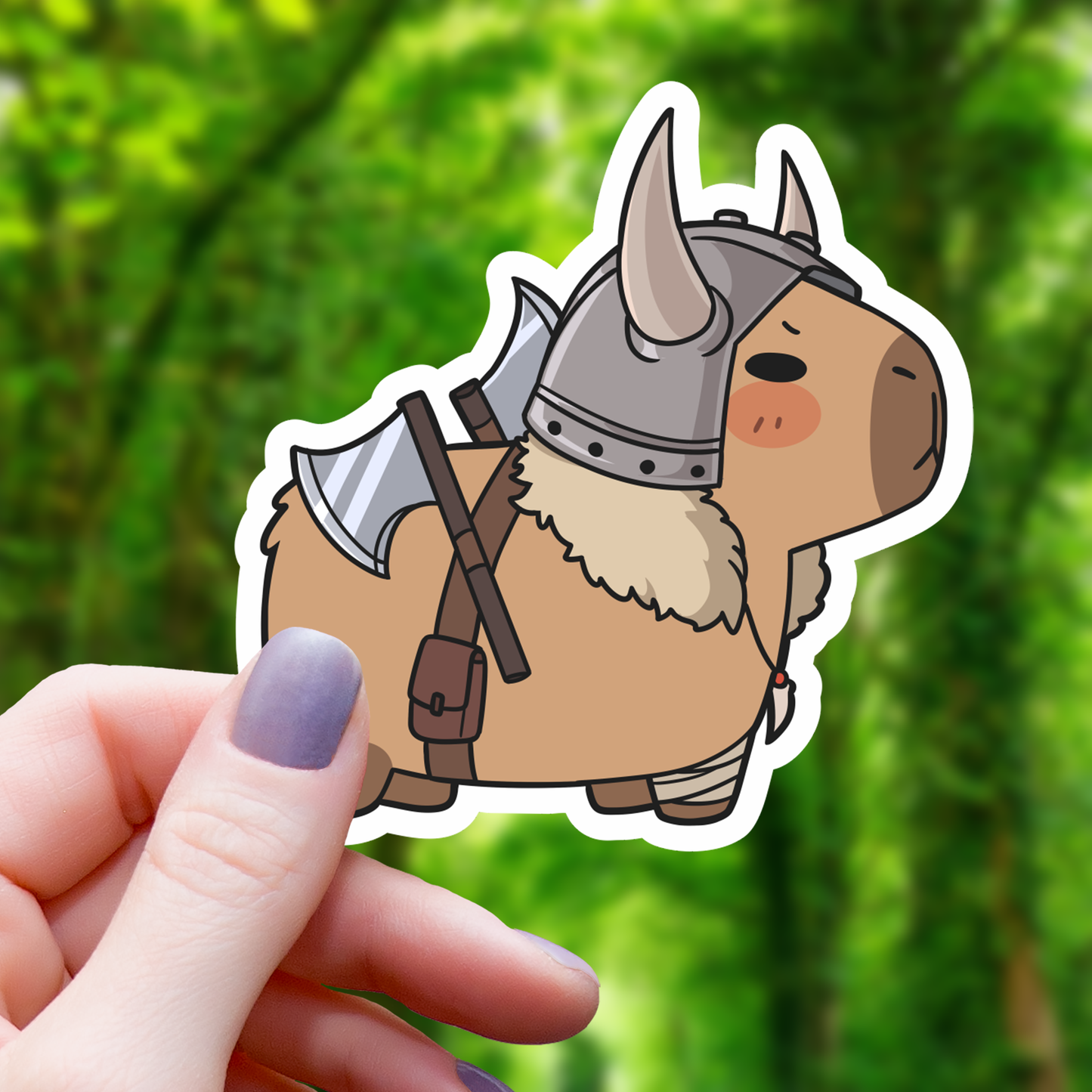 Mimic Gaming Co - Capybara Barbarian Ttrpg Class Sticker