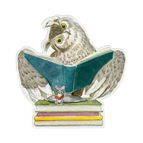 Felix Doolittle - Reading Pal - Vinyl Stickers - Owl and Mouse Reading: Reading Pal