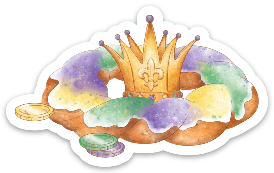 Nola Tawk - King Cake Die Cut Sticker