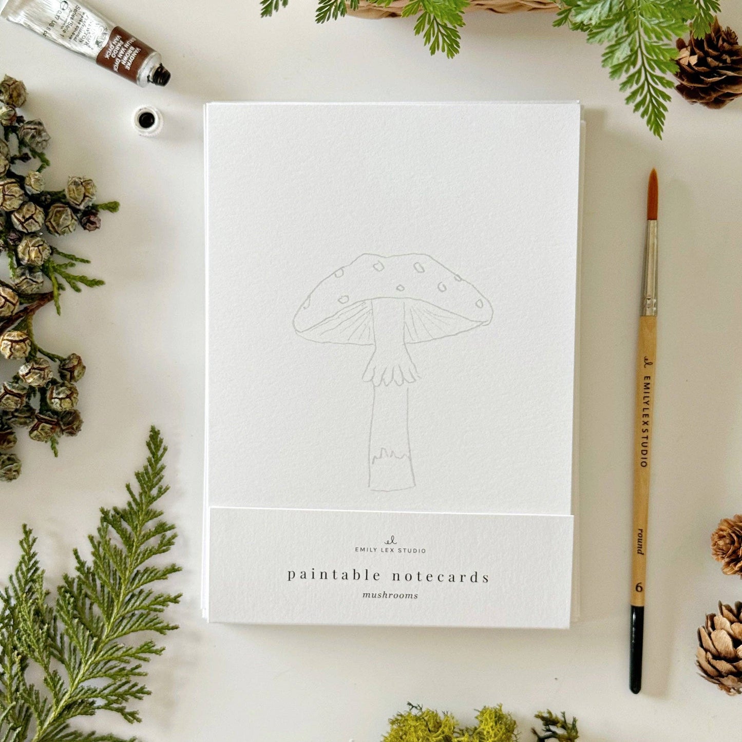 emily lex studio - Mushrooms paintable notecards