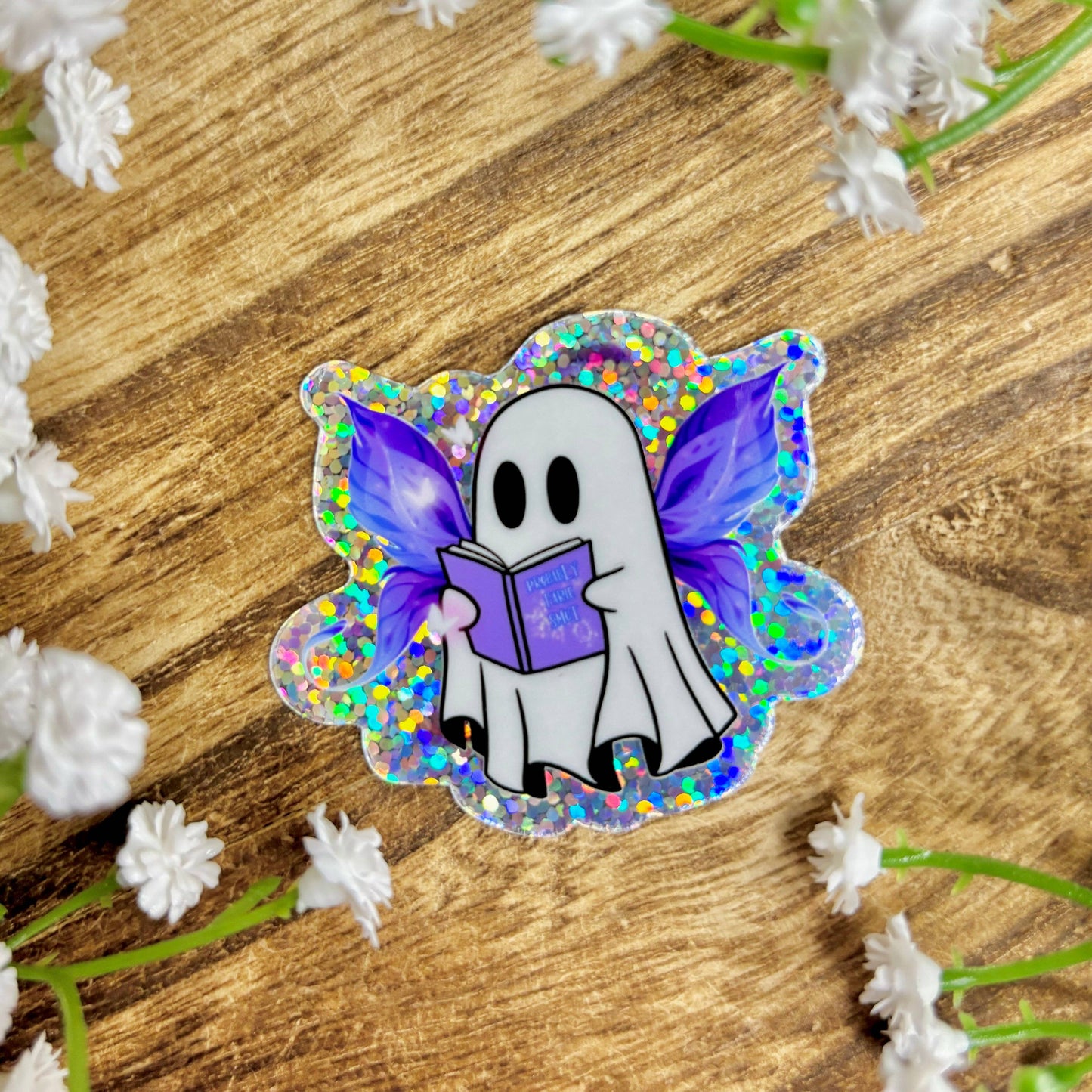 Awfullynerdy.co - Ghost Reading Fairie Smut Glitter Sticker