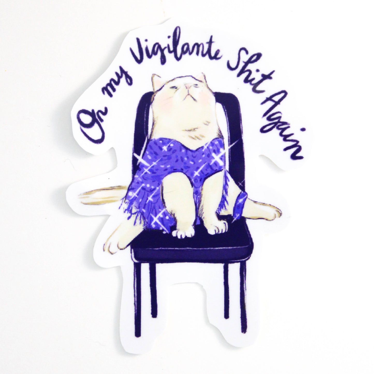 Amy Hartelust Art and Illustration - Vigilante Cat Vinyl Sticker