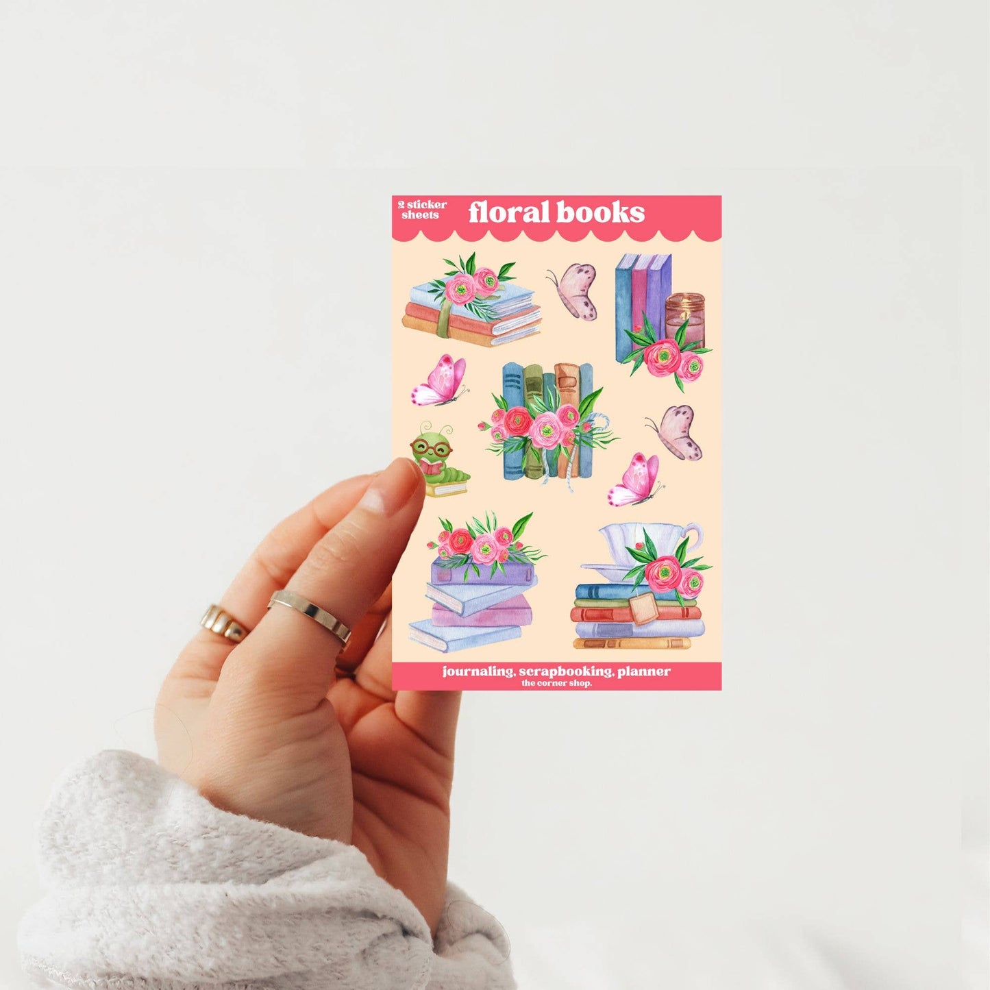 The Corner Shop - Floral Books Sticker Sheets
