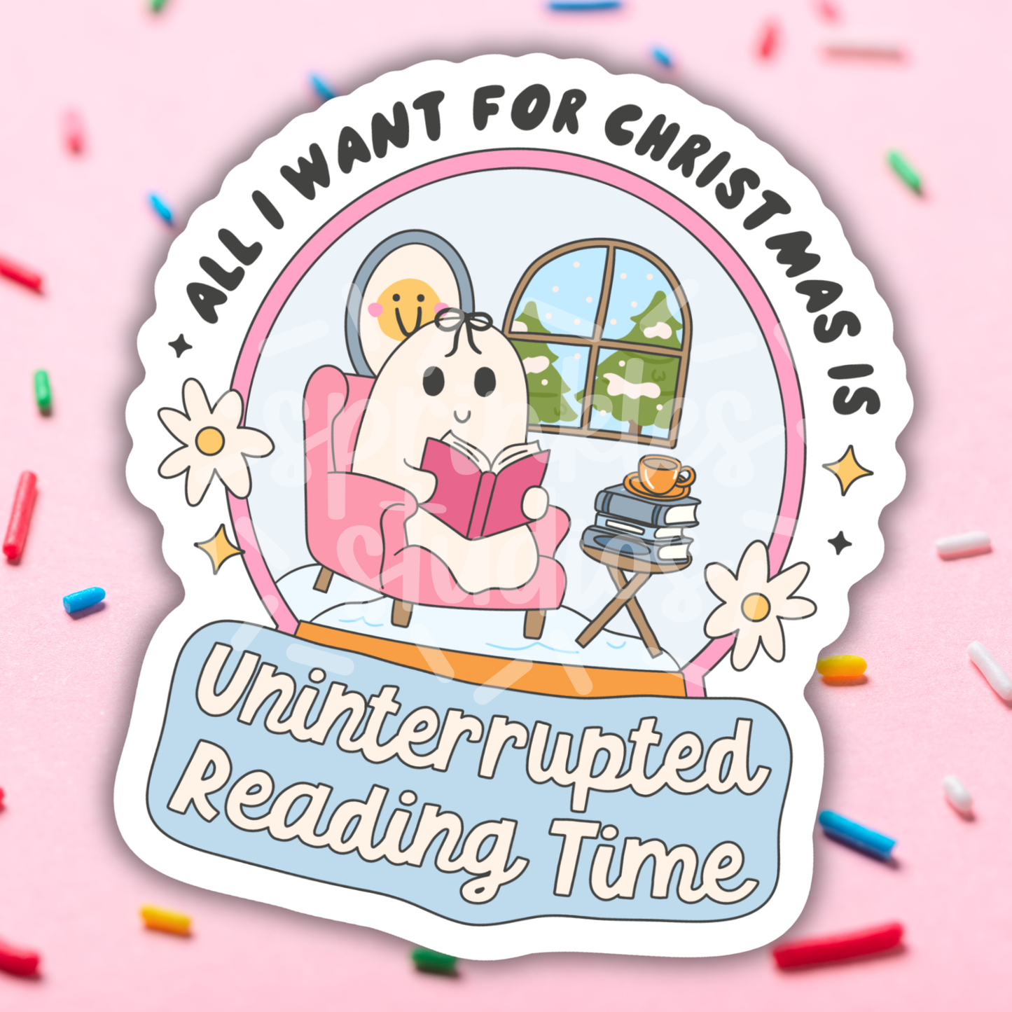Sprinkles Studios - Uninterrupted Reading Time Vinyl Sticker