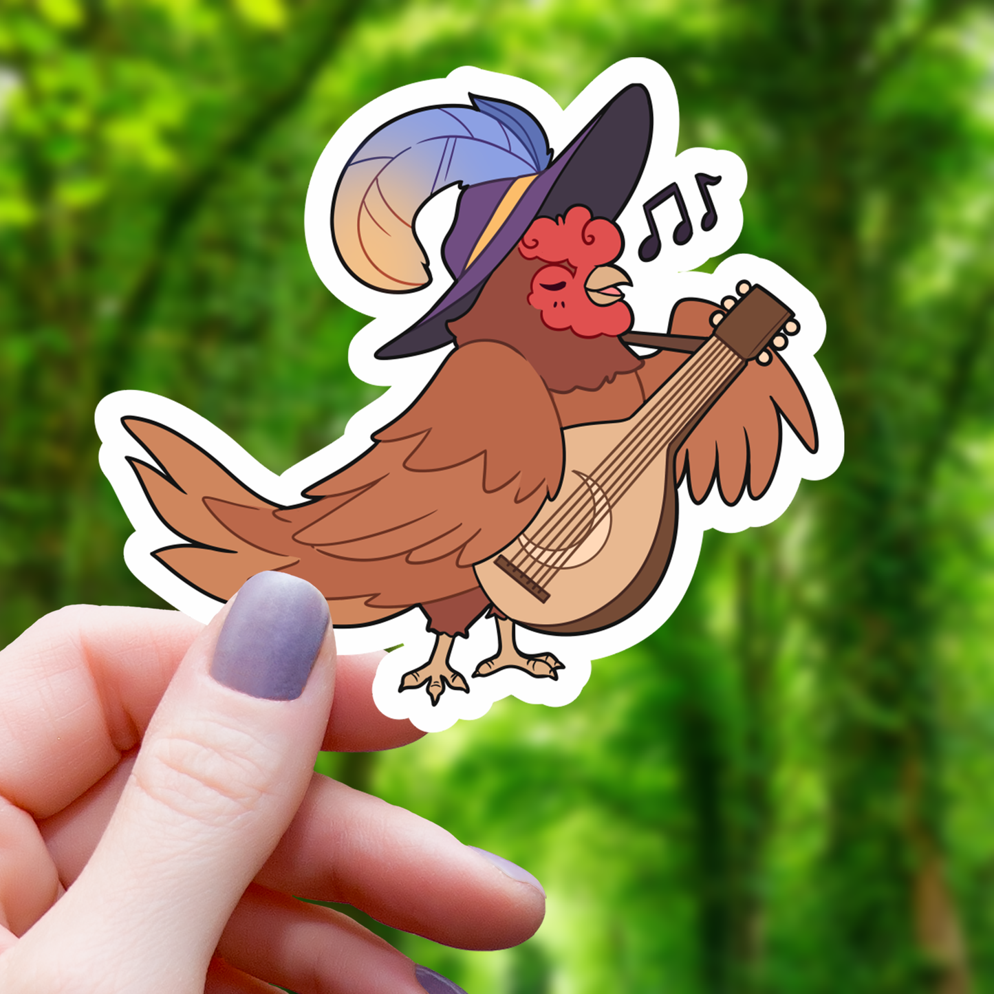 Mimic Gaming Co - Chicken Bard TTRPG Inspired Class Sticker- 3"