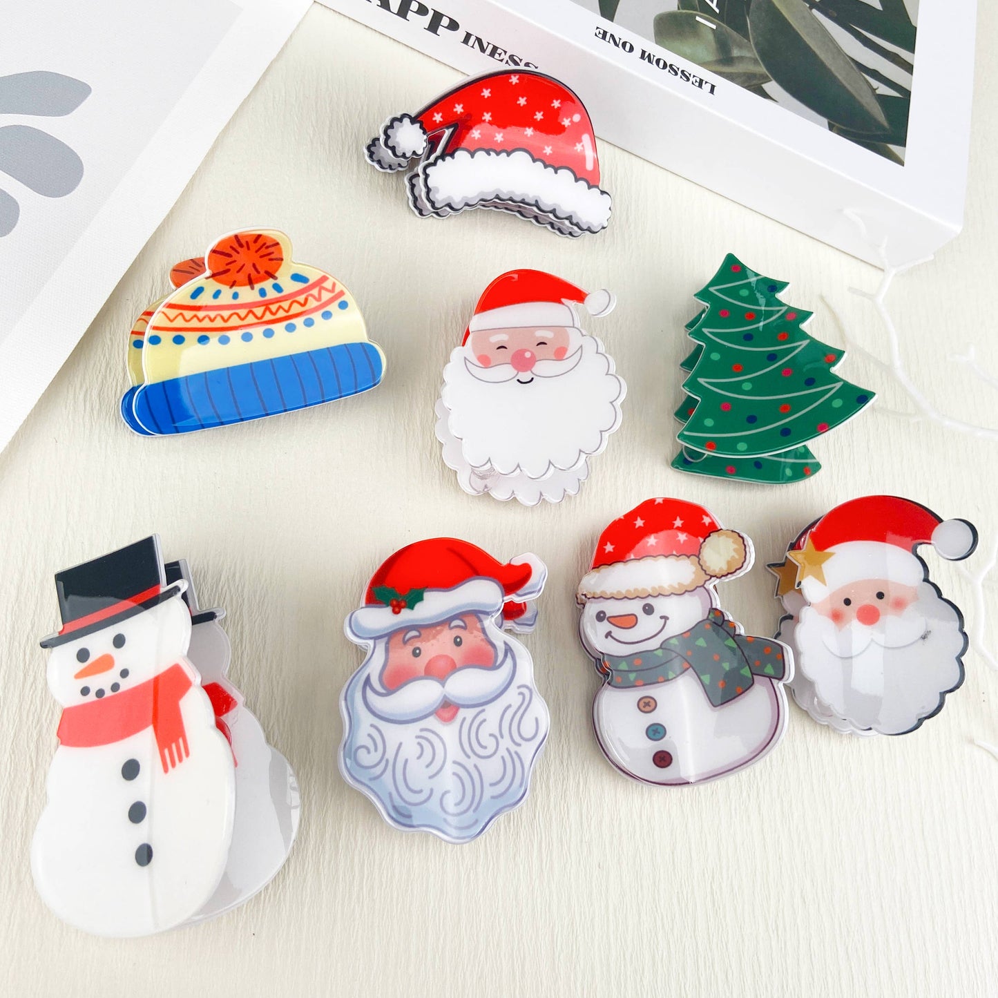 mildstyles - Christmas Santa Hair Claw Clip,Christmas tree Hair clip: B20-1-21
