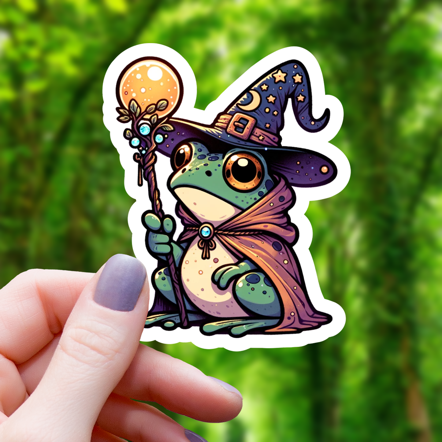 Mimic Gaming Co - Frog Wizard With Hat Sticker - 3"