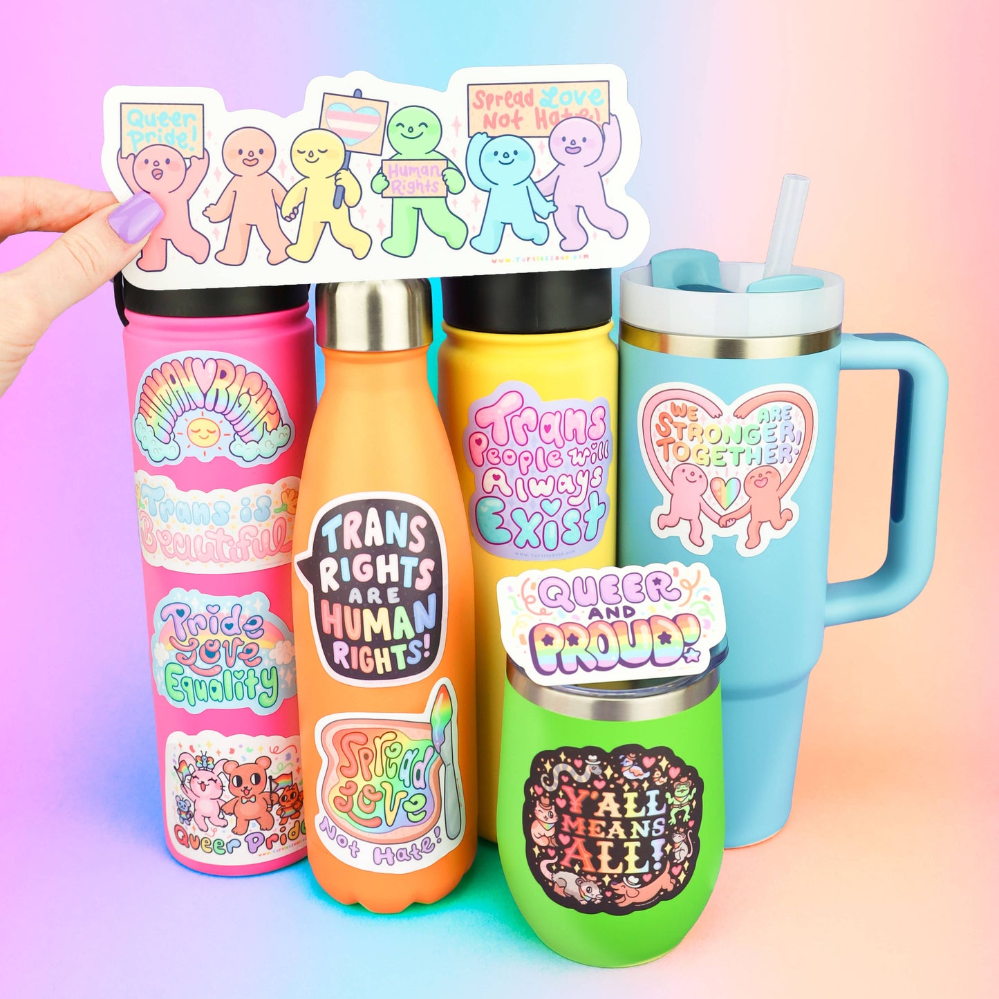 Turtle's Soup - Y’all Means All, LGBTQ, Cowboy, Queer, Vinyl Sticker