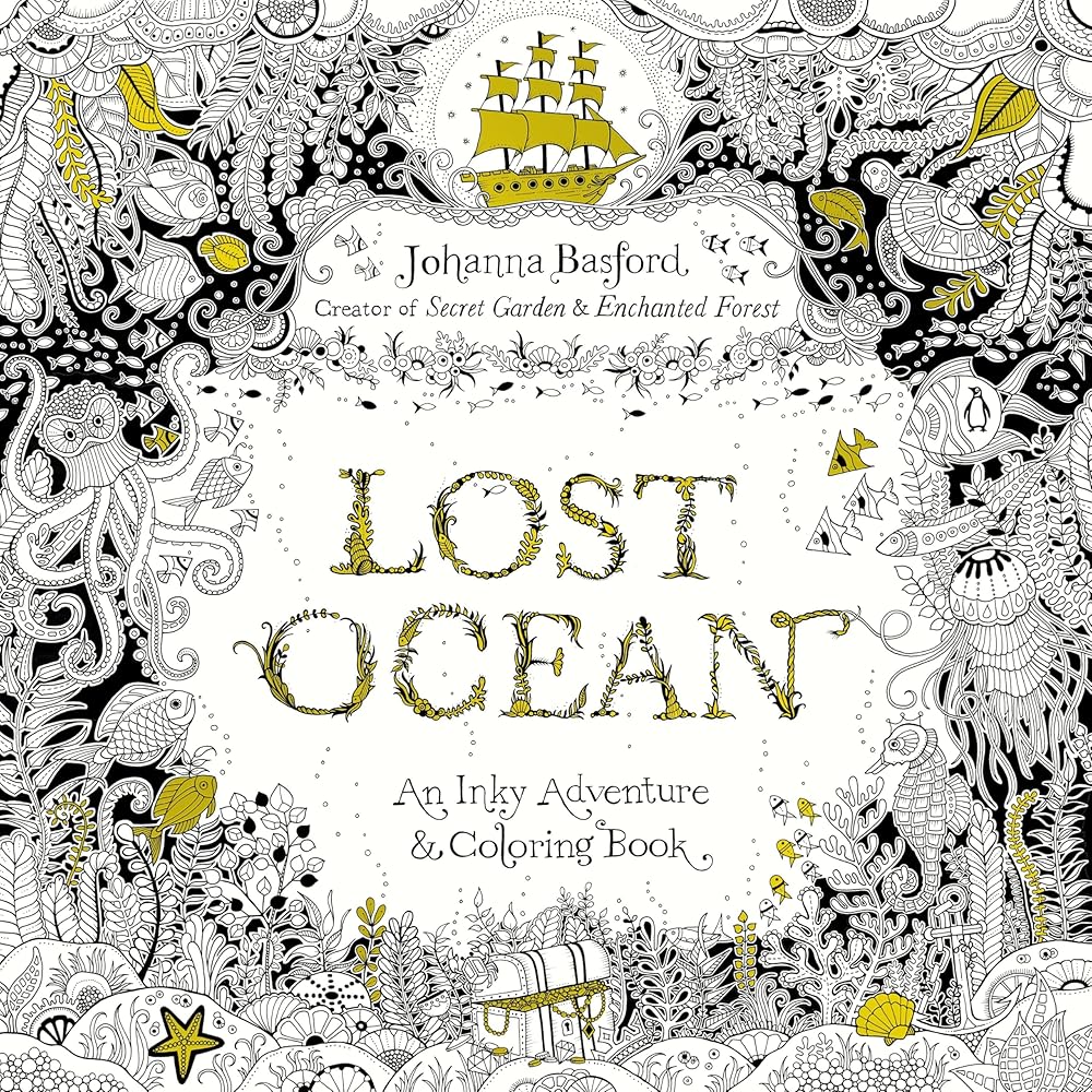 Lost Ocean: An Inky Adventure and Coloring Book for Adults cover image