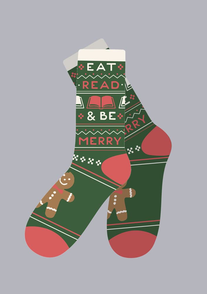 Eat, Read, & Be Merry Cozy Socks - Large cover image