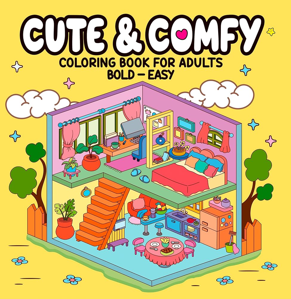 Cute & Comfy - Coloring Book for Adults: Bold - Easy cover image