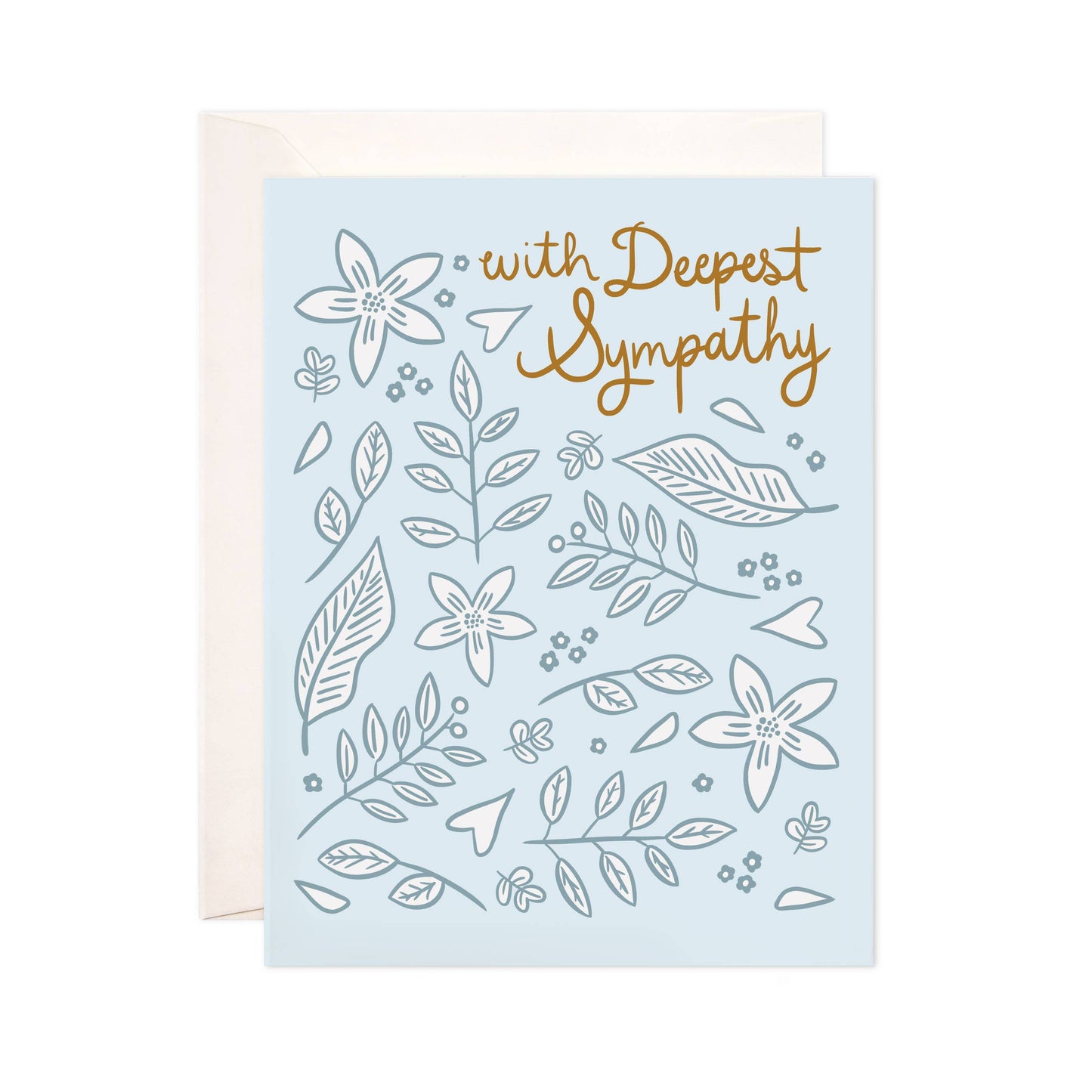 Bloomwolf Studio - Blue Sympathy Greeting Card - Sympathy Card