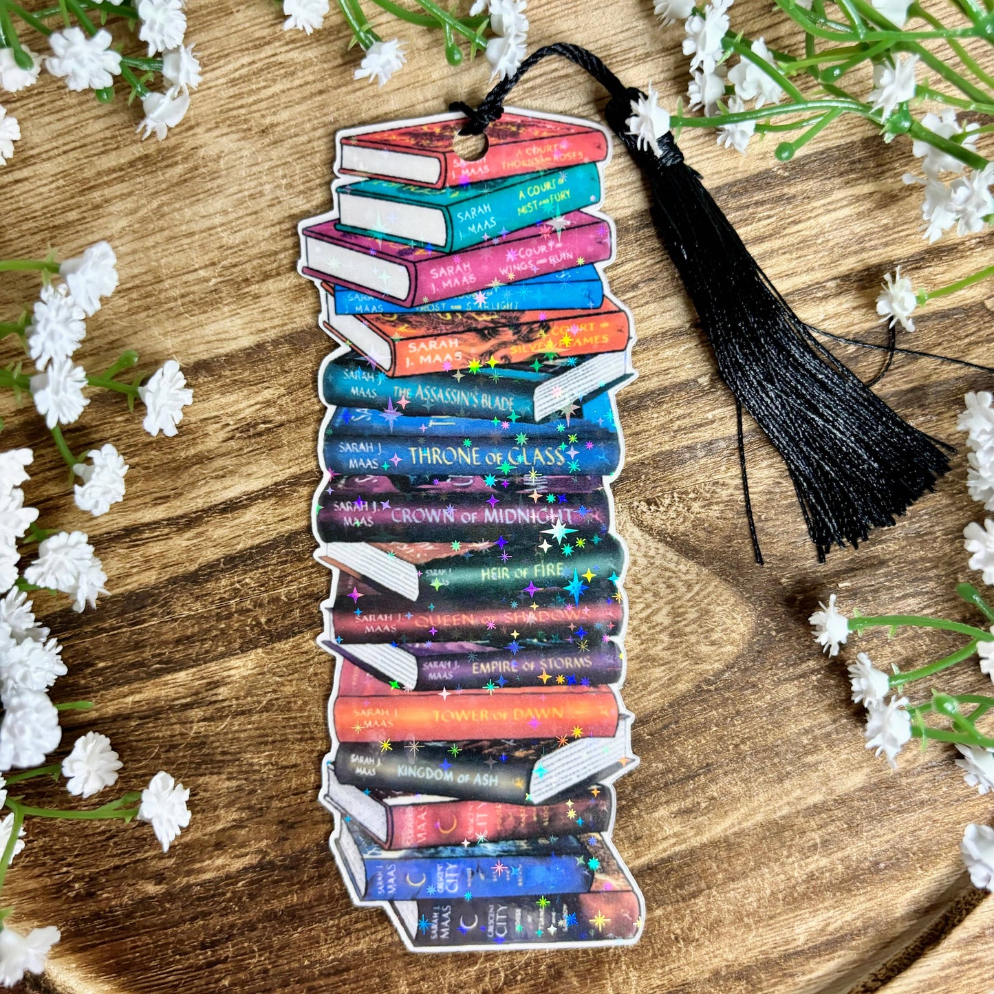 Awfullynerdy.co - SJM Books Bookstack Cardstock Bookmark: Add Tassel