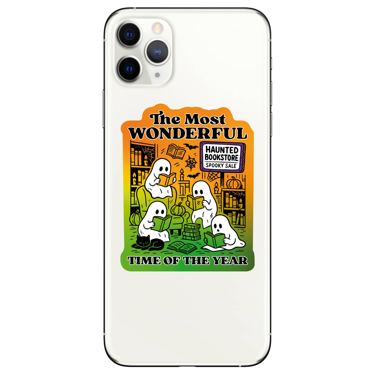 Juju and Moxie - Halloween Haunted Bookstore High Quality Vinyl Sticker