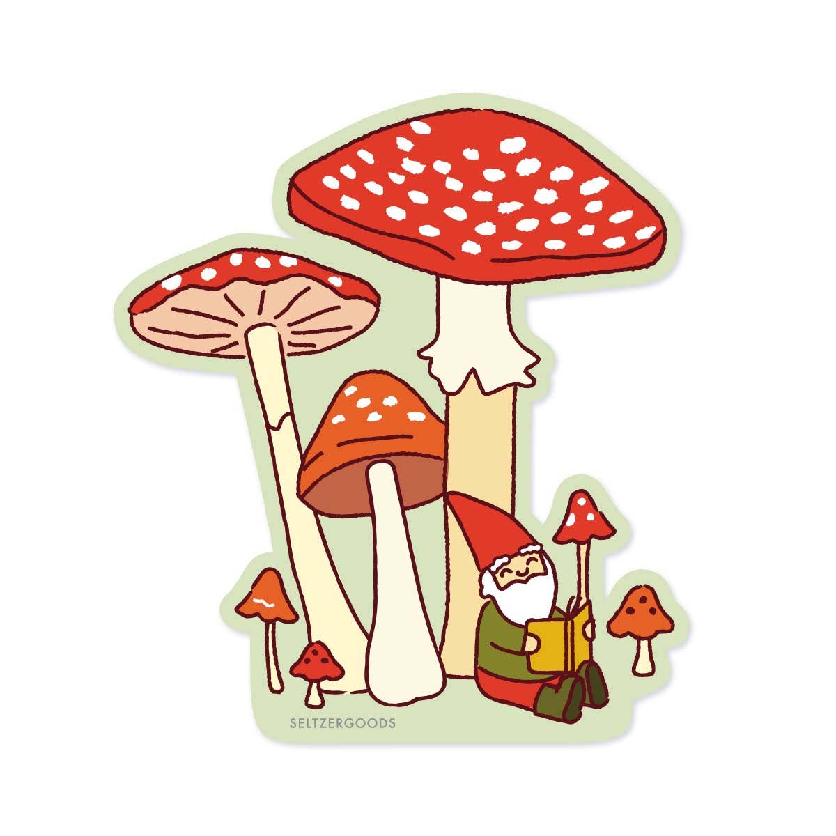 Seltzer Goods - Gnome Mushroom Sticker