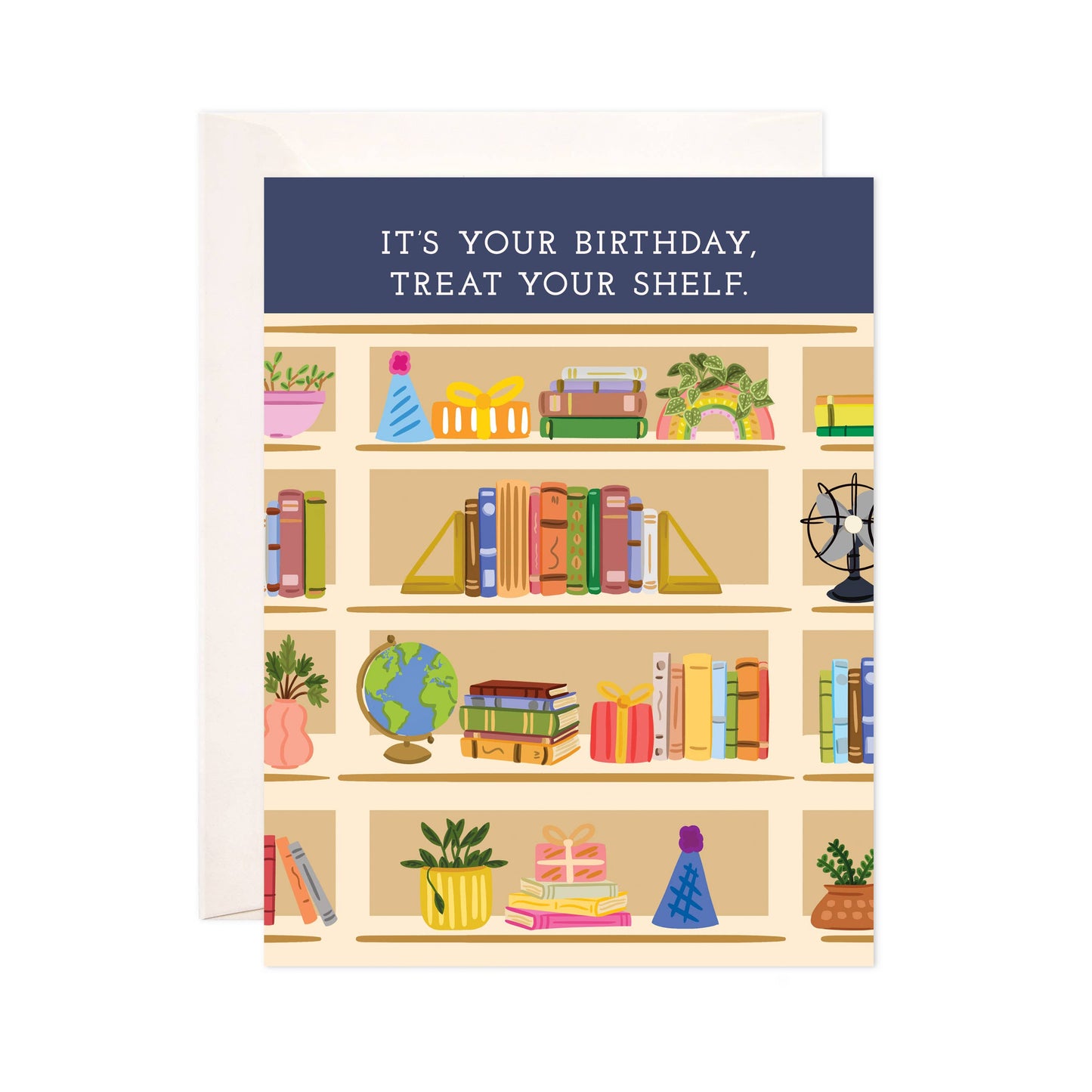 Bloomwolf Studio - Treat Your Shelf Greeting Card - Books Birthday Card