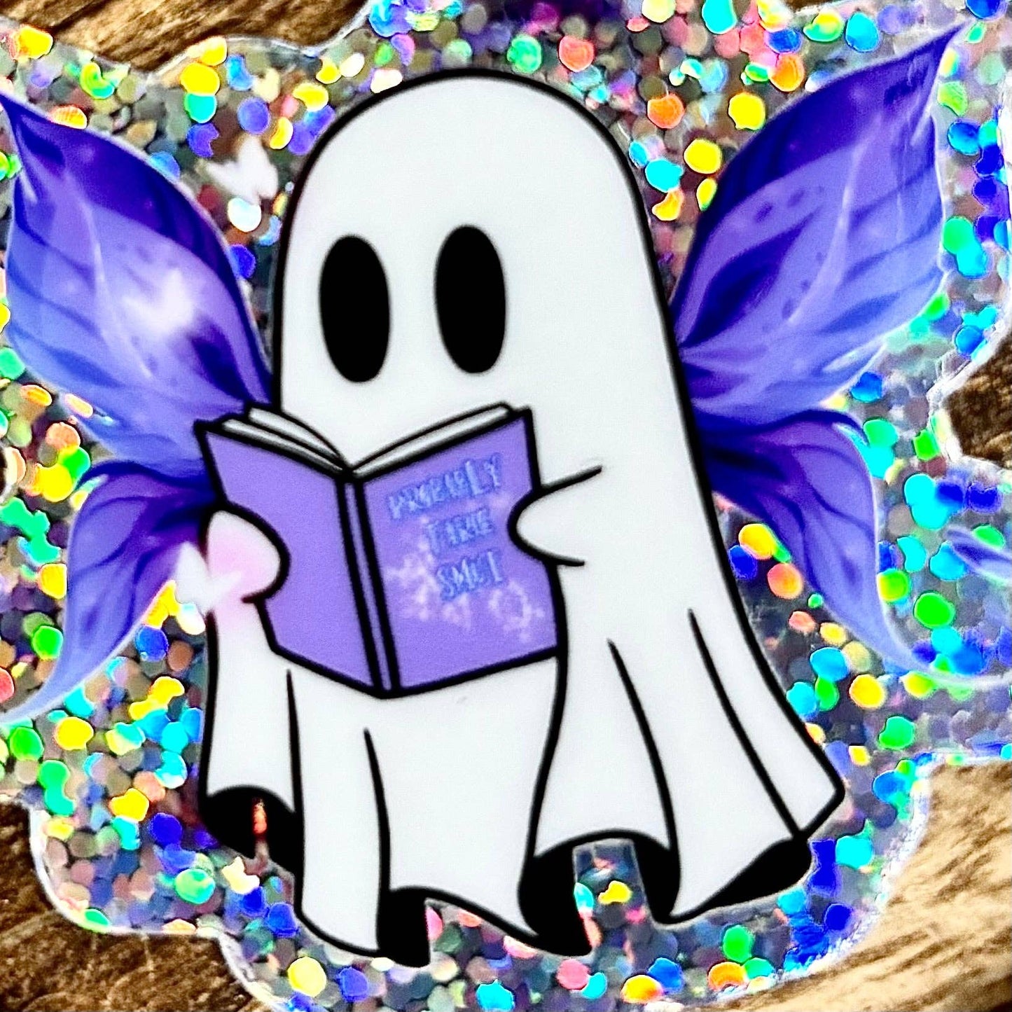 Awfullynerdy.co - Ghost Reading Fairie Smut Glitter Sticker