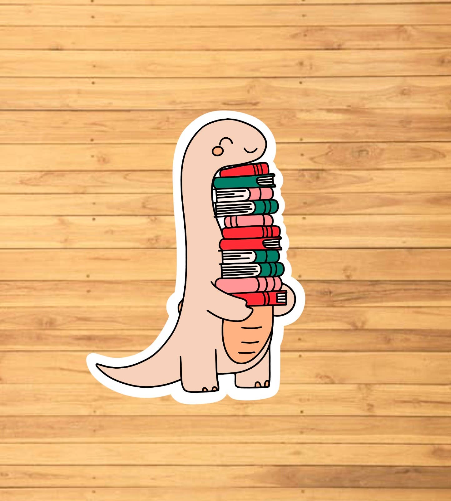EnchantingSunshine - Dinosaur With Books Sticker