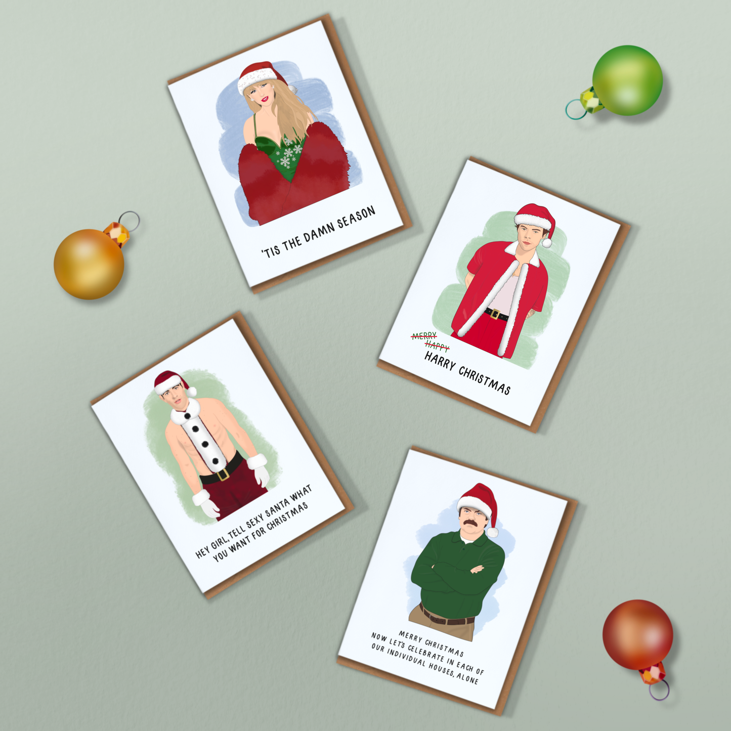 Shop Trimmings - Taylor Swift Santa Tis the Damn Season Holiday Card