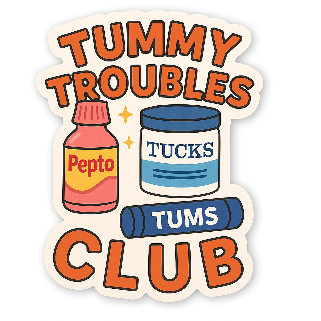 inviting affairs paperie - Tummy Troubles Club Sticker