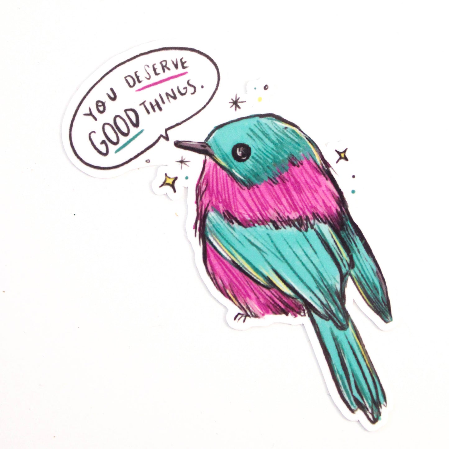 Amy Hartelust Art and Illustration - Bird of Affirmation Vinyl Sticker