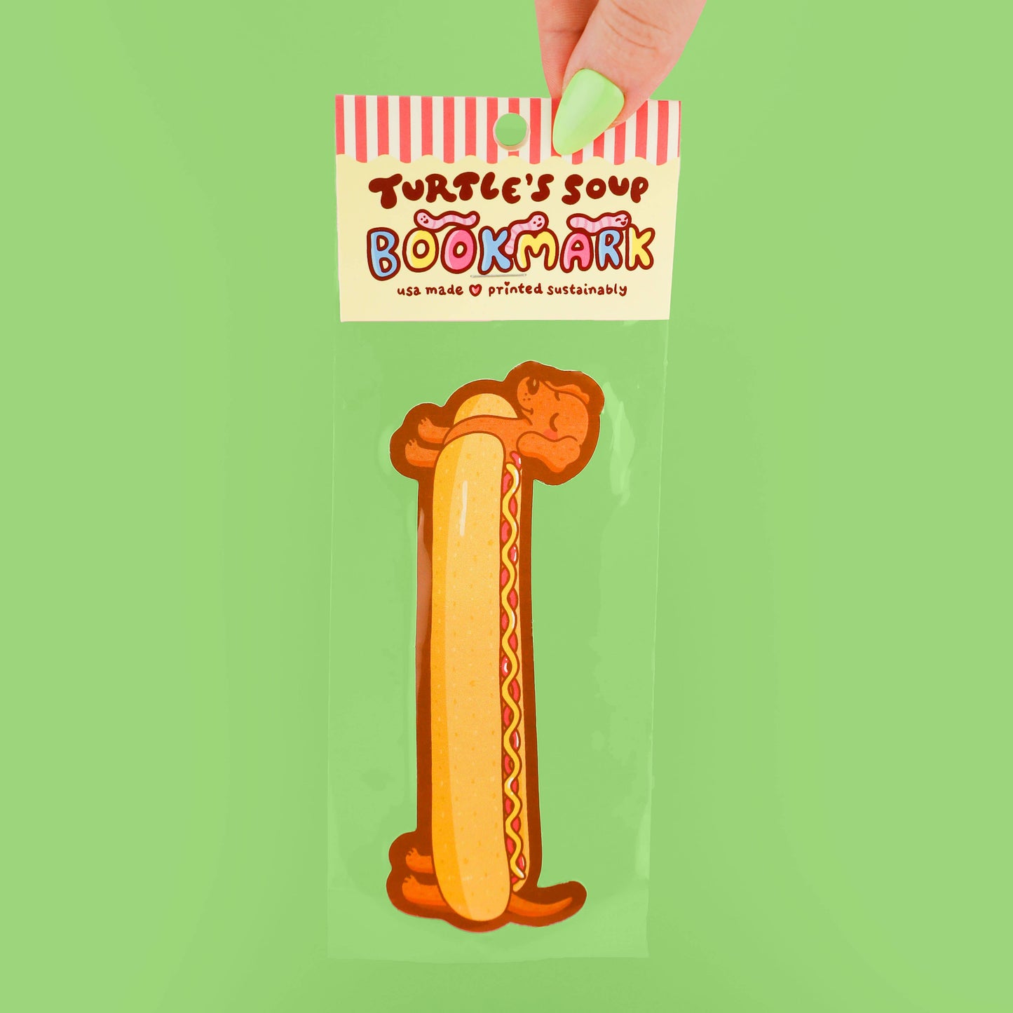 Turtle's Soup - Hot Dog Weiner Dog Reader Gift Bookmark