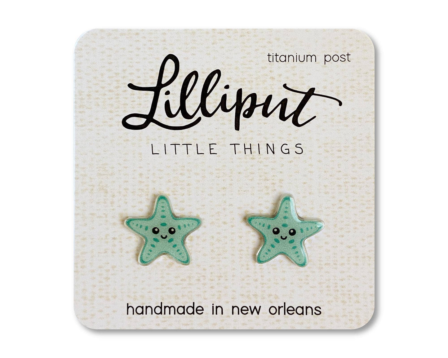 Lilliput Little Things - Starfish Earrings: Coral